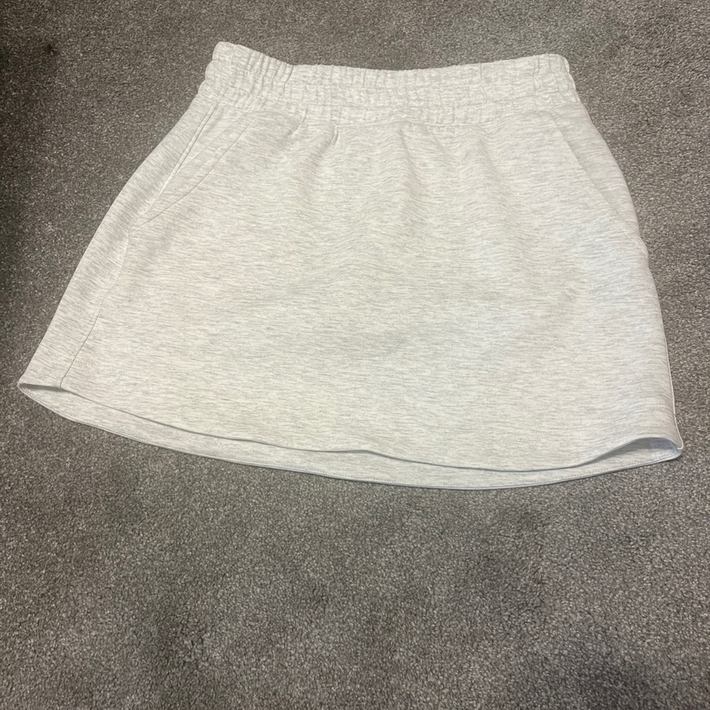 Gray Sweat Skirt with Pockets